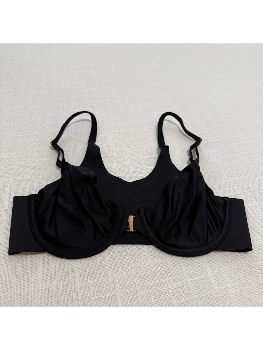 Soma 32C Vanishing 360 Unlined Perfect Coverage Black Bra Underwire Front Close